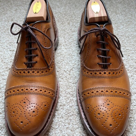 Allen Edmonds Strand Mens Cap Toe Oxford Dress Shoes 9.5 D Walnut Brown Leather - Picture 3 of 9